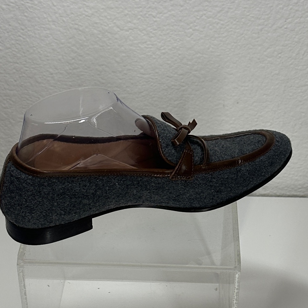 J. Crew Flannel Academy Loafers Gray and Brown Women's Loafers 7.5 - Picture 5 of 12